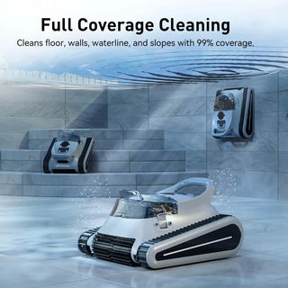 Seauto Crab Pro Cordless Robotic Pool Cleaner -Automatic Pool Vacuum for In-Ground Pools up to 2000 sq ft with Smart Navigation & Powerful Suction