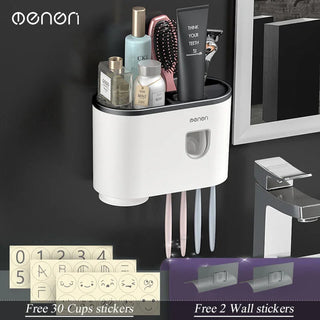 MENGNI Magnetic Adsorption Inverted Toothbrush Holder – Smart Storage & Automatic Squeezer