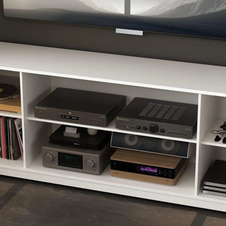 FUFU&GAGA Modern Media Center with Glass Cabinets