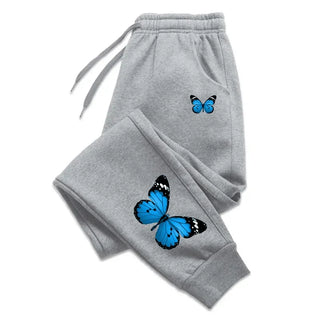 Women's Helenor Blue Butterfly Sweatpants