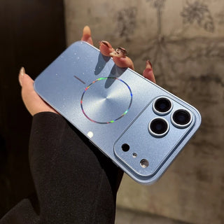 Magnetic Glitter Aurora iPhone Case – MagSafe-Compatible Glossy Shockproof Cover with Full Camera Protection