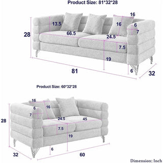 Boucle Couch with Loveseat and 3 Seater