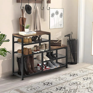 StepEase 5-Tier Shoe Rack Bench