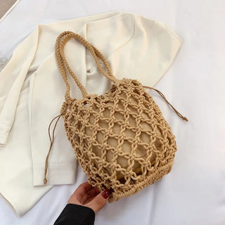 Winter Birch Carryall – Handwoven Macrame purse