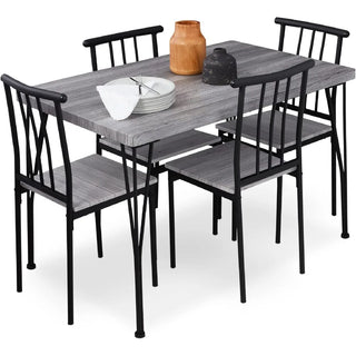 Joanna Style 5-Piece Metal and Wood Modern Dining Table