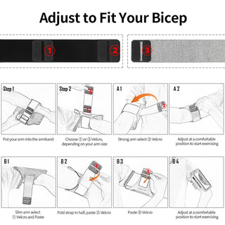 Running Sports Armband with Zipper Bag – Fits iPhone & Samsung Phones up to 6.9''