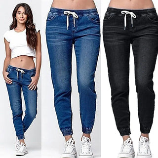 Draw Waist Pencil Jeans