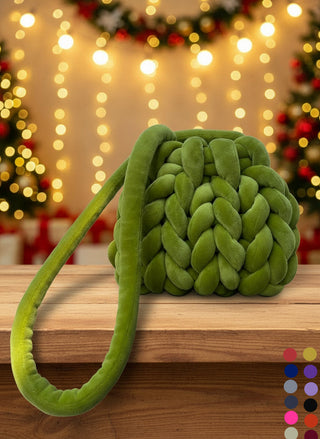 Hand-Braided Plush Crossbody Bag | Cozy Weave Design