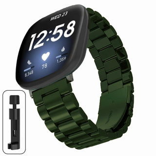 Premium Stainless Steel Watch Band for Fitbit Versa 2 – Adjustable Metal Strap