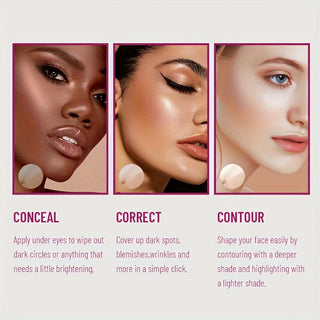 USHAS Sponge Head Concealer, Long-Lasting Cream Concealer for Dark Circles, Freckles, Acne Marks, Pigmentation, Blemishes, and Whole-Face Coverage