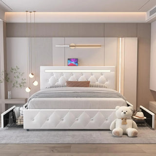 LuxuraStorage Full Platform Bed