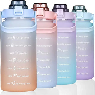 2L Large Capacity Plastic Water Bottle Time Scale Label