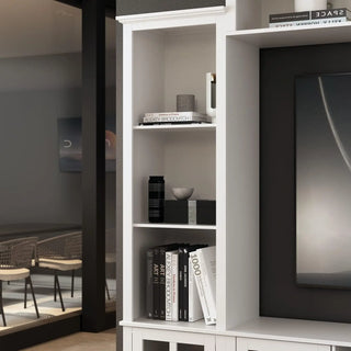 FUFU&GAGA Modern Media Center with Glass Cabinets