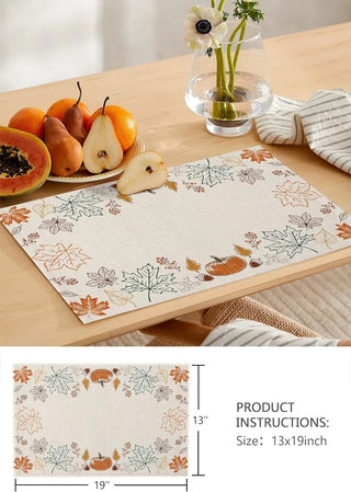 Pumpkin Pine Fall Placemats Set of 4