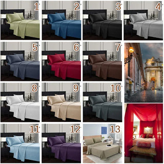 Embossed Brushed Stripe 4-Piece Bed Set with Flat Sheet, Fitted Sheet & Pillowcases