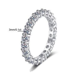 Luminous Moissanite Eternity Row Ring
