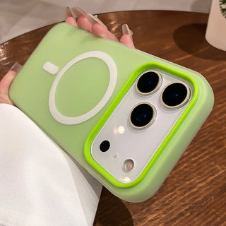 Luxury 2-in-1 Magnetic Shockproof iPhone Case, Soft TPU Silicone MagSafe-Compatible Wireless Charging Cover for iPhone 17 16 15 14 13 12 11 Series