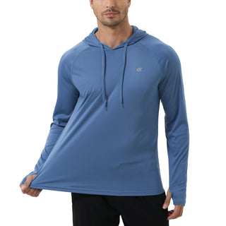 Cooling Men's Long Sleeve UPF 50+ Rash Guard Hoodie