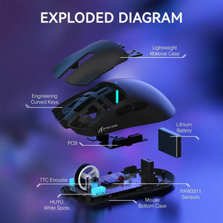 ATTACK SHARK X11 Lightweight Wireless Gaming Mouse with Charging Dock