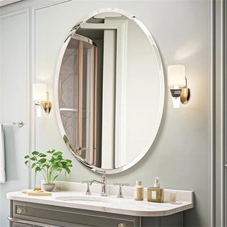 LUVODI Elegance Frameless Oval Vanity Mirror