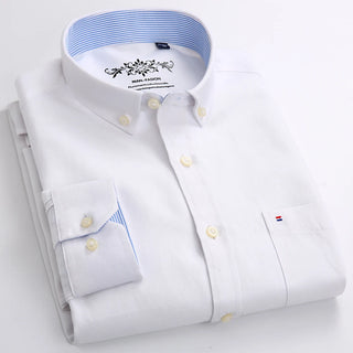 Man-Fashion Breathable Lapel Regular-fit Button Up Long Sleeve