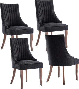 Linen Dining Chairs Set of 4/6 – Channel Tufted Upholstered Accent Chairs