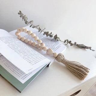 RusticCharm Wood Bead Garland