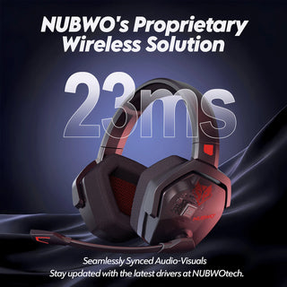 NUBWO G06 Wireless Gaming Headset 2.4GHz Bluetooth 5.3 with Mic 50mm Drivers