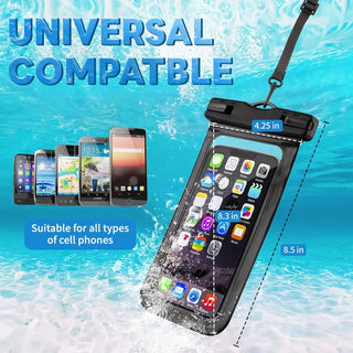 Universal Waterproof Floating Phone Pouch, Clear Touchscreen Smartphone Bag with Neck Lanyard for Swimming, Beach, Pool, Boating, Kayaking, Travel, and Summer Water Activities