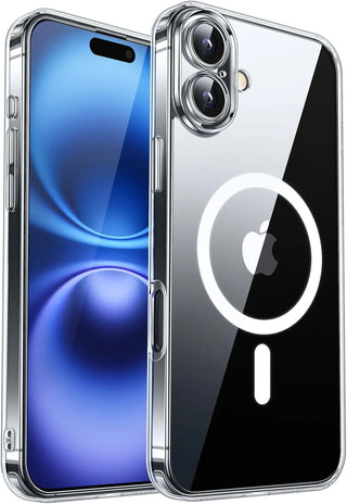 Magnetic Luxury Armor Shockproof iPhone Case, Matte Translucent MagSafe-Style Bumper Cover with Lens