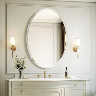 LUVODI Elegance Frameless Oval Vanity Mirror