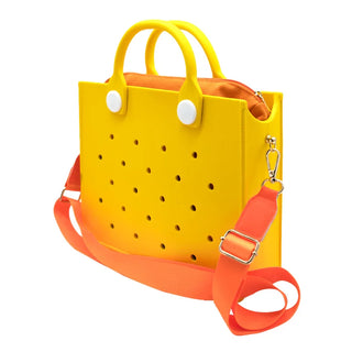 Compact EVA Shoulder Bag – Waterproof Tote & Handbag with Charm Holes