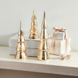 mercury glass tabletop Christmas trees