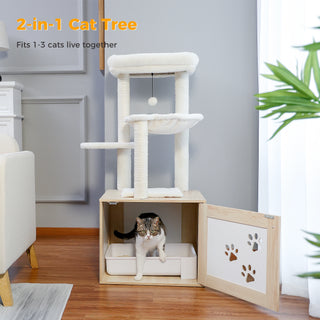 Cat Tree with Litter Box Enclosure