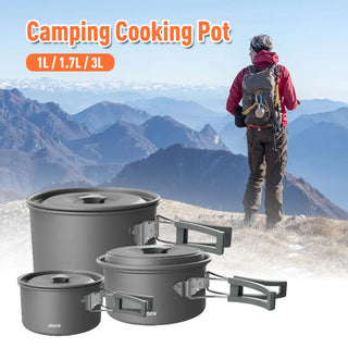 Camping Cooking Pot – Lightweight Aluminum Alloy with Folding Handle