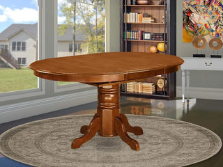 OVOZI Dining Room Table with Butterfly Leaf & Pedestal Base