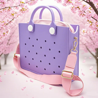 Compact EVA Shoulder Bag – Waterproof Tote & Handbag with Charm Holes