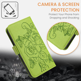 Floral Leather Wallet Case for iPhone – Flip Cover with Card Slots, Stand & Magnetic Closure