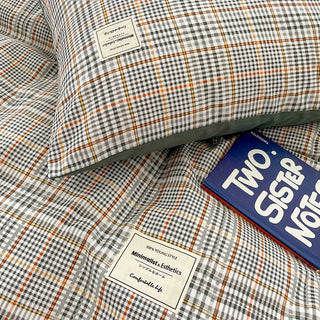 Nordic Plaid Washed Cotton Bedding Set