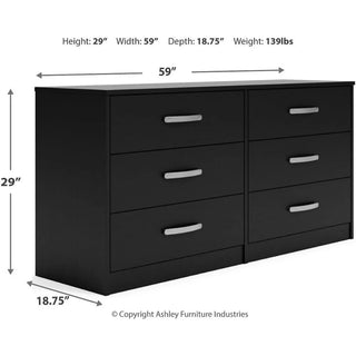 RUO WU 6 Drawer Dresser With Ball-bearing Tracks and Safety Stops