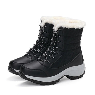 Women’s Winter Snow Boots - Warm Plush Lined Mid-Calf Platform Boots