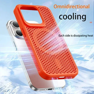 Honeycomb Cooling Magnetic iPhone Case – Breathable Heat-Dissipation Hard Cover for MagSafe