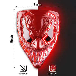 Venom/Carnage LED Mask – Full Face Glow Cosplay Party Prop