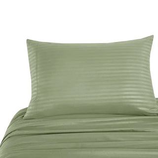 Embossed Brushed Stripe 4-Piece Bed Set with Flat Sheet, Fitted Sheet & Pillowcases