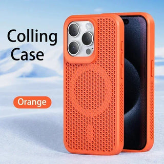 Honeycomb Cooling Magnetic iPhone Case – Breathable Heat-Dissipation Hard Cover for MagSafe