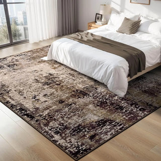 6x9 Brown Boho Abstract Area Rug