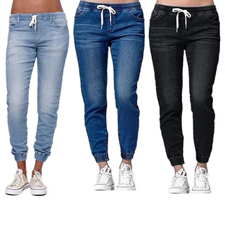 Draw Waist Pencil Jeans