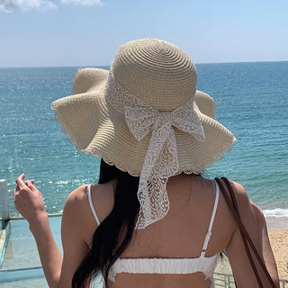 Women's Spring Lace Bow Straw Hat