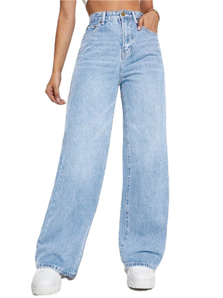 LEEYOVEE American Loose Denim Wide-Leg Pants