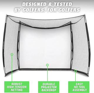 Range Cage 10 ft x 8 ft Golf Practice Net with Impact Screen